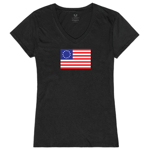 Betsy Ross 2 Graphic V-Neck T-Shirt, Black - Extra Large