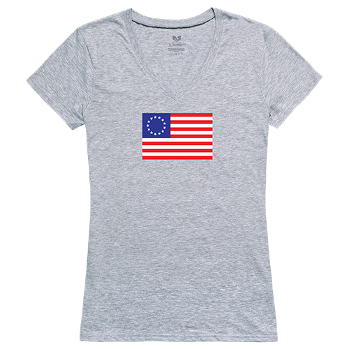 Betsy Ross 2 Graphic V-Neck T-Shirt, Heather Gray - Medium
