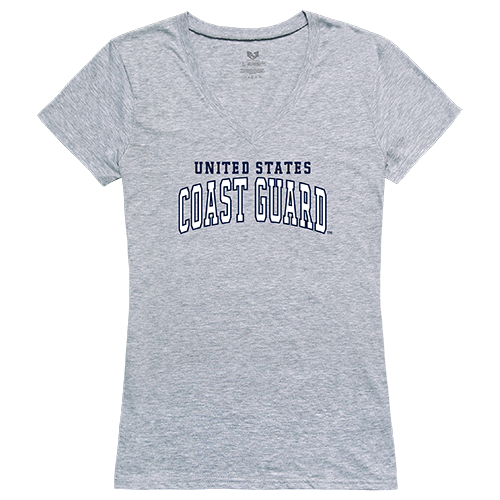 Coast Guard 1 Graphic V-Neck T-Shirt, Heather Gray - Small