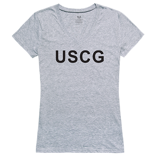 USCG Graphic V-Neck T-Shirt, Heather Gray - 2XL