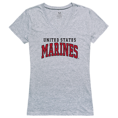 Marine Corps1 Graphic V-Neck T-Shirt, Heather Gray - Medium