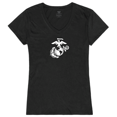 Marines 3 Graphic V-Neck T-Shirt, Black - Extra Large