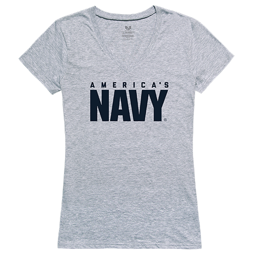 US Navy Graphic V-Neck T-Shirt, Heather Gray - Extra Large
