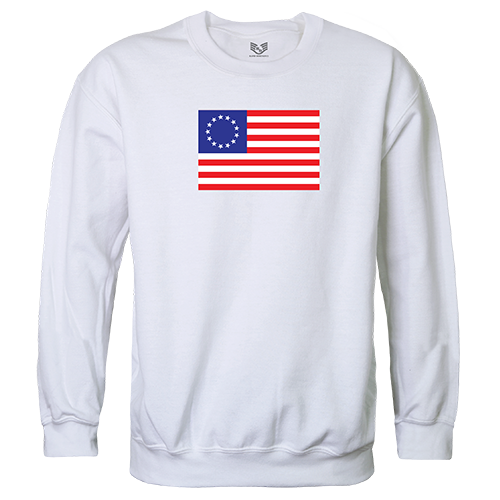 Betsy Ross 2 Graphic Crewneck Sweatshirt, White - Small
