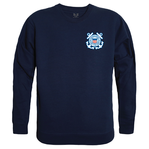 USCG Emblem Graphic Crewneck Sweatshirt, Navy - Medium