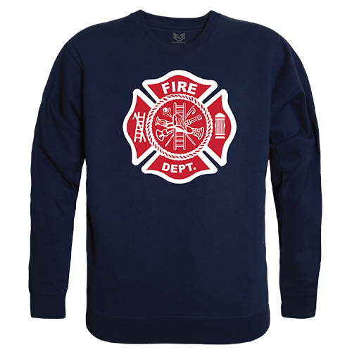 Fire Department Graphic Crewneck Sweatshirt, Navy - Large