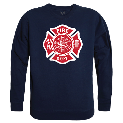 Fire Department Graphic Crewneck Sweatshirt, Navy - Extra Large