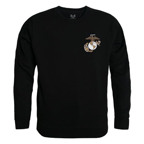 USMC Graphic Crewneck Sweatshirt, Black - Large