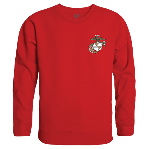 USMC Graphic Crewneck Sweatshirt, Red - Medium