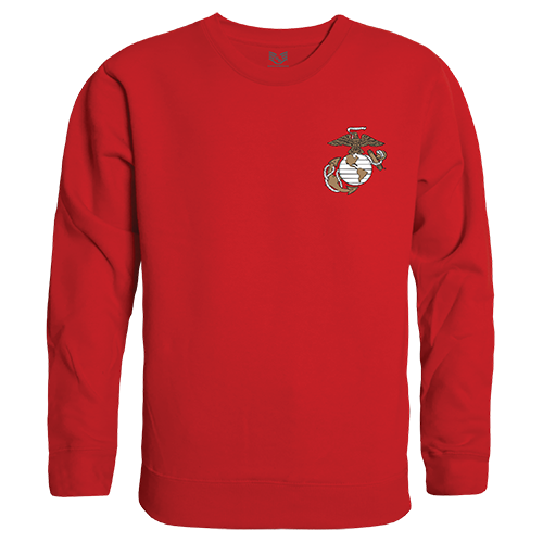 USMC Graphic Crewneck Sweatshirt, Red - 2XL