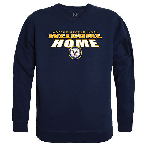 USN Welcome Graphic Crewneck Sweatshirt, Navy - Large