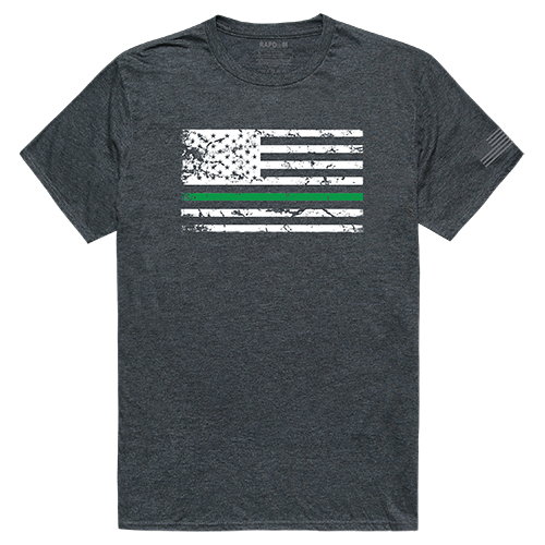 TGL Flag Tactical Graphic Tee Shirt, Heather Charcoal - Large