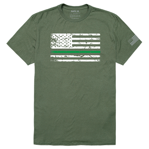 TGL Flag Tactical Graphic Tee Shirt, Olive - Extra Large