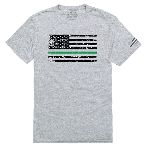 TGL Flag Tactical Graphic Tee Shirt, Heather Gray - Large
