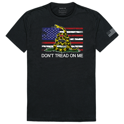 Flag with Gadsden Tactical Graphic Tee Shirt, Black - Extra Large