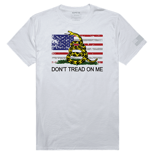 Flag with Gadsden Tactical Graphic Tee Shirt, White - Medium
