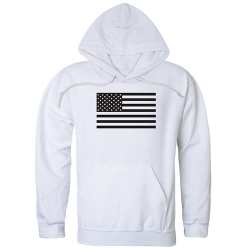 TS4-799-WHT-03 Tonal Flag Graphic Pullover Sweatshirt, White - Large
