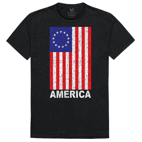 America Relaxed Graphic Tee Shirt, Black - Small