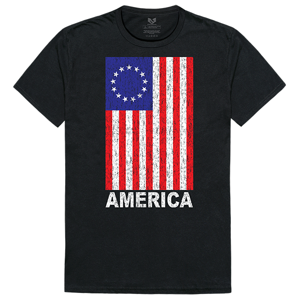 America Relaxed Graphic Tee Shirt, Black - 2XL