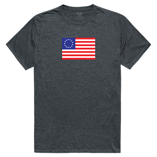 Betsy Ross 2 Relaxed Graphic Tee Shirt, Heather Charcoal - Large