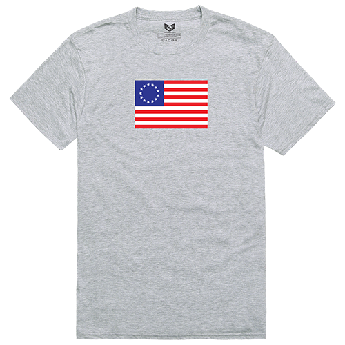 Betsy Ross 2 Relaxed Graphic Tee Shirt, Heather Gray - Medium