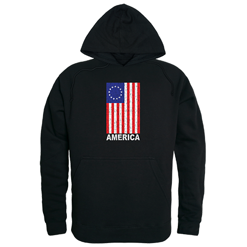 RS4-AMF-BLK-05 America Graphic Pullover Sweatshirt, Black - 2XL