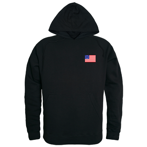 Betsy Ross 1 Graphic Pullover Sweatshirt, Black - 2XL