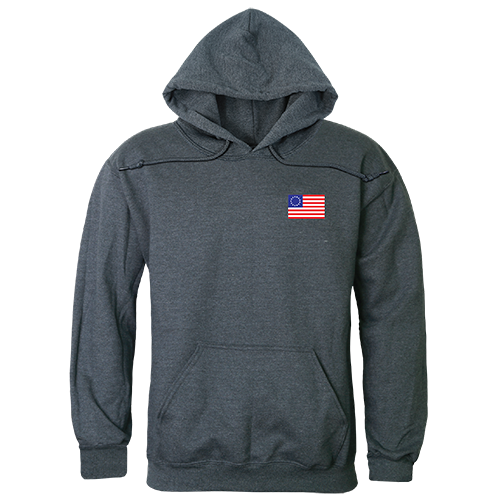 Betsy Ross 1 Graphic Pullover Sweatshirt, Heather Charcoal - 2XL