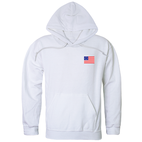 RS4-BR1-WHT-04 Betsy Ross 1 Graphic Pullover Sweatshirt, White - Extra Large