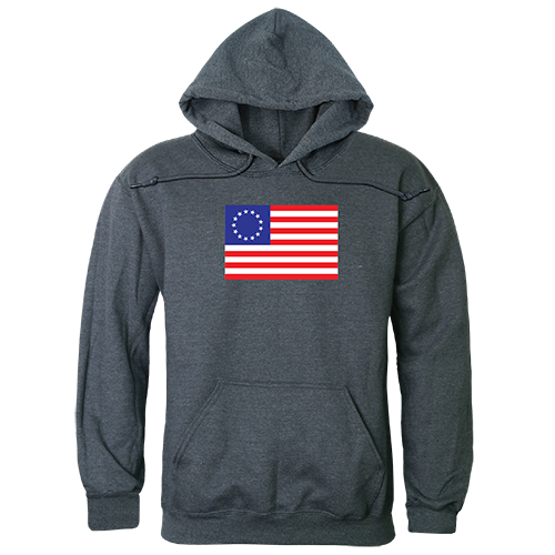 Betsy Ross 2 Graphic Pullover Sweatshirt, Heather Charcoal - Large