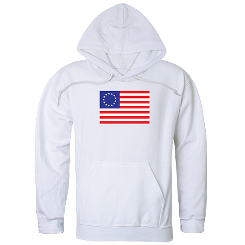 Betsy Ross 2 Graphic Pullover Sweatshirt, White - Small