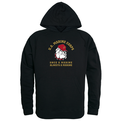 USMC Dog Graphic Pullover Sweatshirt, Black - Extra Large