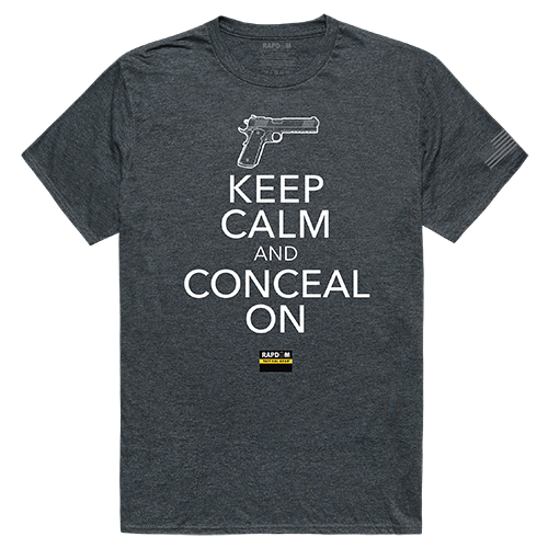 Conceal on Tactical Graphic Tee Shirt, Heather Charcoal - Small