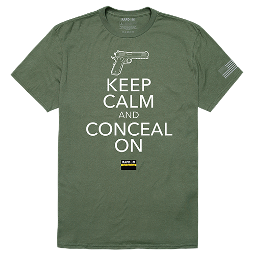 Conceal on Tactical Graphic Tee Shirt, Olive - Extra Large