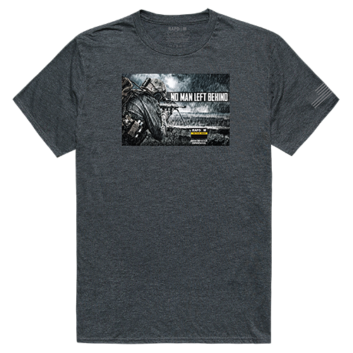 No Men Left Tactical Graphic Tee Shirt, Heather Charcoal - Medium