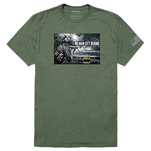 No Men Left Tactical Graphic Tee Shirt, Olive - Medium