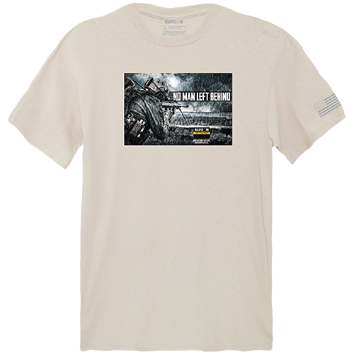 No Men Left Tactical Graphic Tee Shirt, Sand - Small