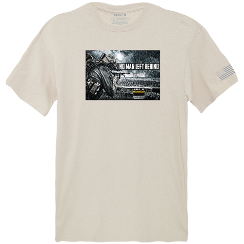 No Men Left Tactical Graphic Tee Shirt, Sand - Large