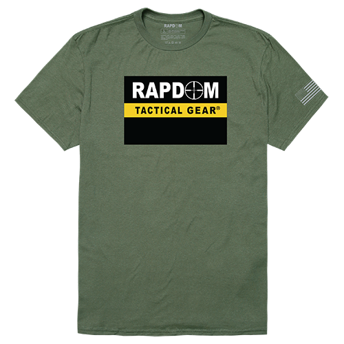 Rapdom Tactical Graphic Tee Shirt, Olive - Extra Large