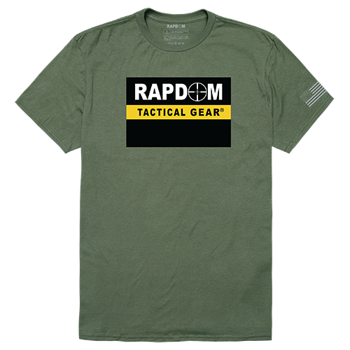 Rapdom Tactical Graphic Tee Shirt, Olive - 2XL