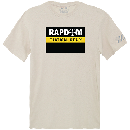Rapdom Tactical Graphic Tee Shirt, Sand - Medium