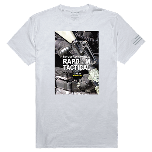 Rapdom 2 Tactical Graphic Tee Shirt, White - Small