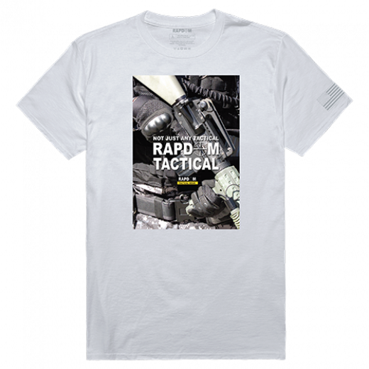 Rapdom 2 Tactical Graphic Tee Shirt, White - Extra Large
