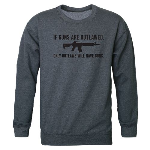 Outlawed Graphic Crewneck Sweatshirt, Heather Charcoal - Extra Large