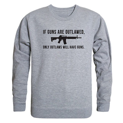 Outlawed Graphic Crewneck Sweatshirt, Heather Gray - Extra Large