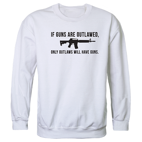 Outlawed Graphic Crewneck Sweatshirt, White - Medium