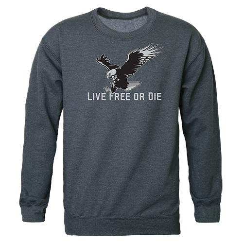 Live Free Graphic Crewneck Sweatshirt, Heather Charcoal - Medium