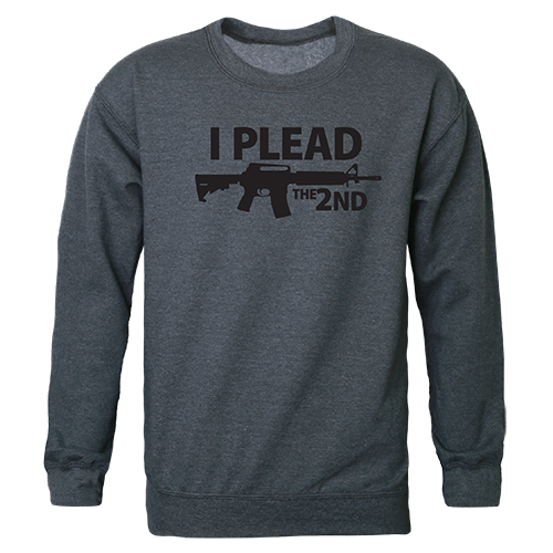 I Plead the 2nd Graphic Crewneck Sweatshirt, Heather Charcoal - Small