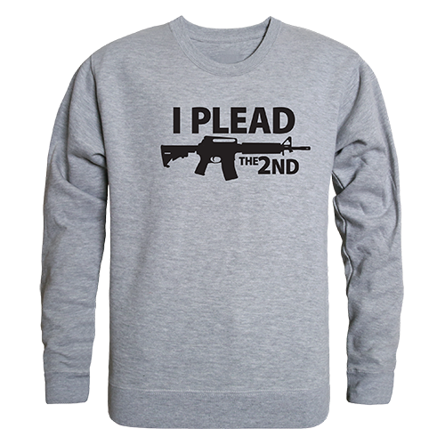 I Plead the 2nd Graphic Crewneck Sweatshirt, Heather Gray - Medium