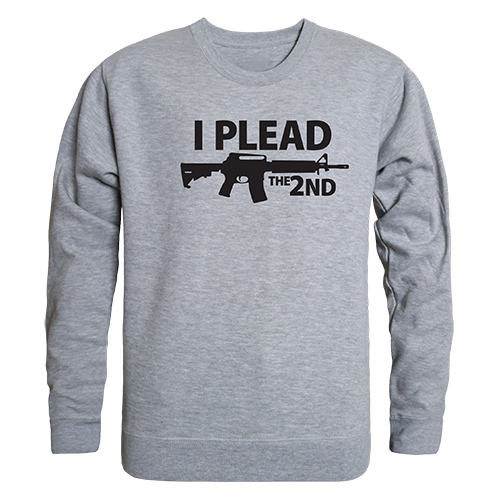 I Plead the 2nd Graphic Crewneck Sweatshirt, Heather Gray - Extra Large